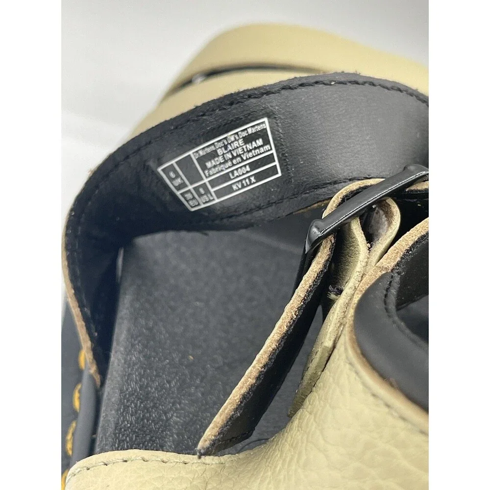 Dr Martens Women Blaire 3 Strap Parchment Beige Sandal Shoes Sz EU 39 US 8 New